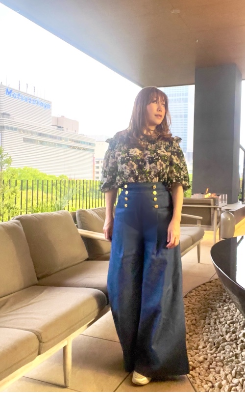 《Karuizawa Airy Days》Noblesse・ストレッチデニム・ダブルブレスト・ワイドパンツ