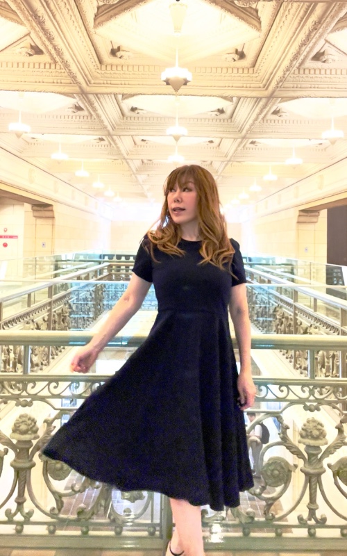 《Royal protcol》マデレーン・クレープ・フレアーワンピース（Nuit）