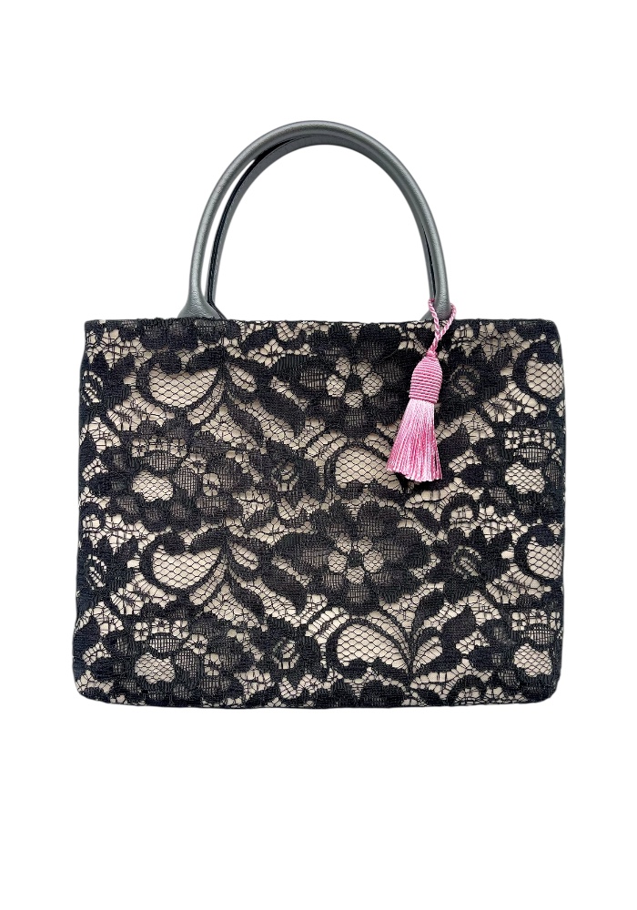 CHAREIー茶麗　リバーレース・プチトートバッグ（ノアール）